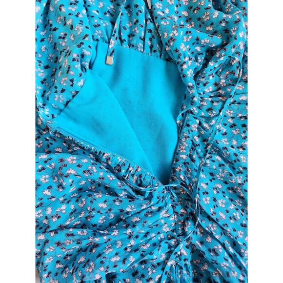 NWT Veronica Beard Floral Samara Silk Maxi Dress Size 2 Blue #1C501 - Picture 9 of 11